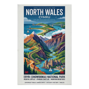 North Wales Travel Poster