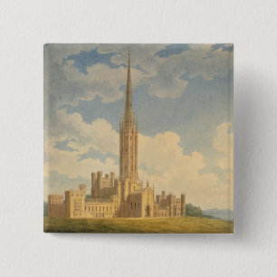 North-west view of Fonthill Abbey (w/c on paper) 15 Cm Square Badge