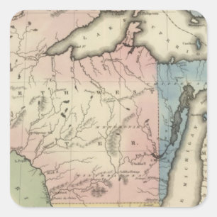 North Western and Michigan Territories Square Sticker