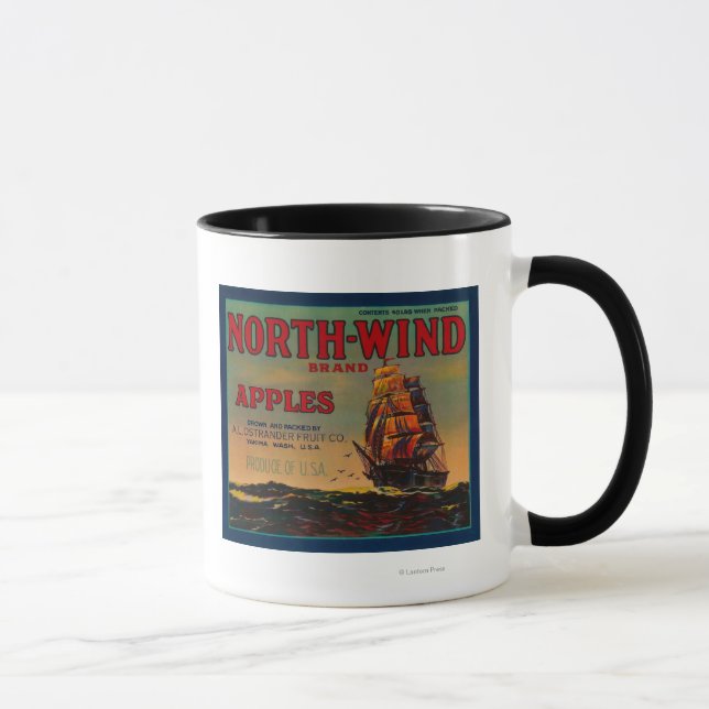 North Wind Apple Crate LabelYakima, WA Mug (Right)