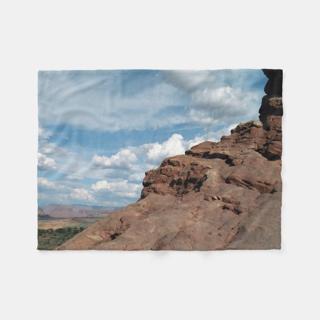 North Window Arch Utah Desert Landscape Photo Fleece Blanket (Front (Horizontal))
