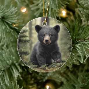 North Woods  Little Black Bear Cub Ornament