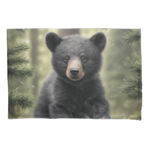 North Woods Little Black Bear Cub Pillowcase