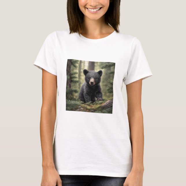 North Woods Little Black Bear Cub T-Shirt (Front)
