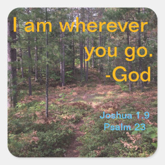 North woods trail in early fall square sticker