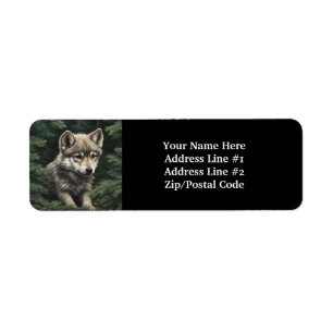 North Woods Wolf Cub Return Address Label