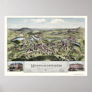 Northborough, MA Panoramic Map - 1887 Poster