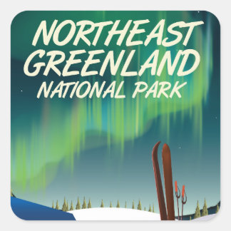 Northeast Greenland travel poster Square Sticker