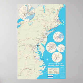 Northeast Rail Map version 1.0 Poster