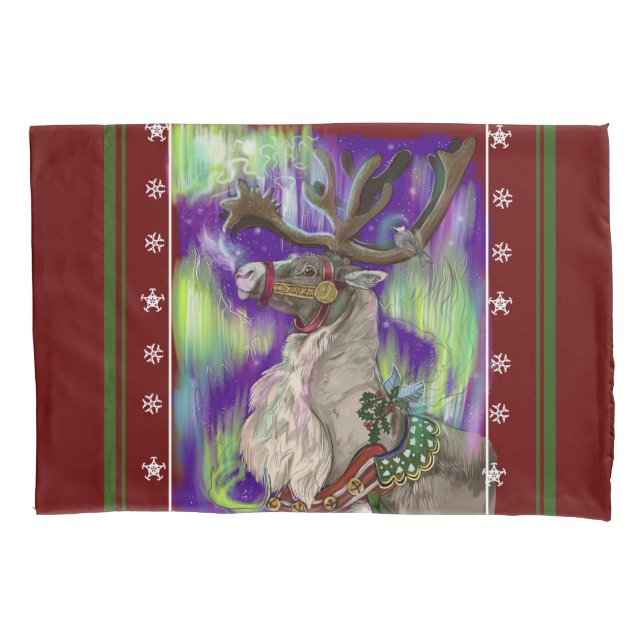 Norther Wonders Reindeer Christmas Pillowcase (Front)