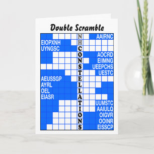 Northern and Southern Constellations Word Scramble Card