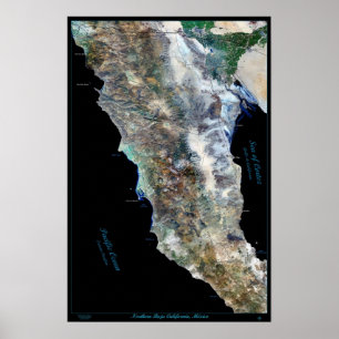 Northern Baja California, Mexico satellite poster