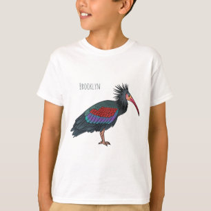 Northern bald ibis bird cartoon illustration T-Shirt
