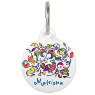 Northern Bird Folk Art Pet Tag
