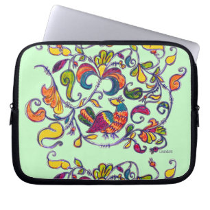 Northern Bird on light green Laptop Sleeve