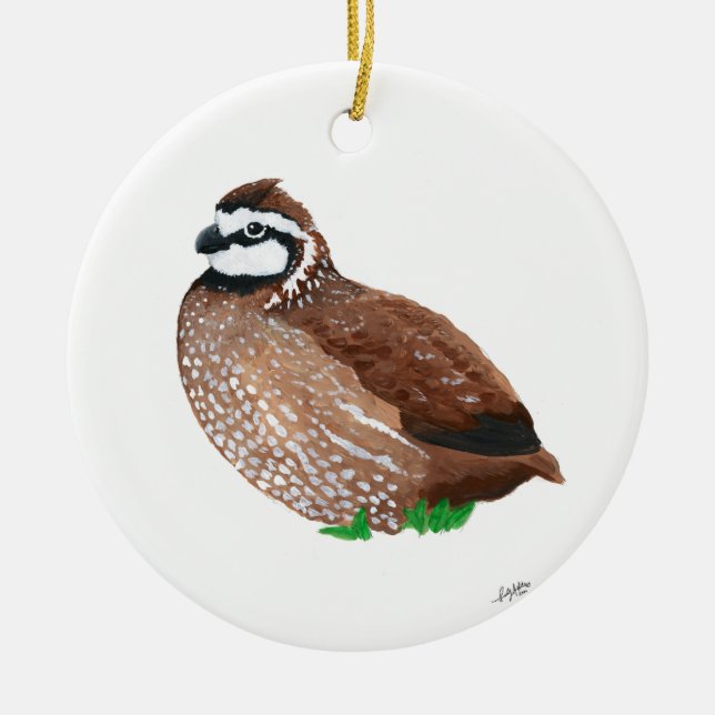 Northern Bobwhite Ceramic Tree Decoration (Front)