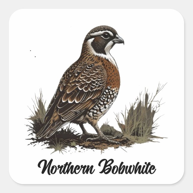 Northern Bobwhite Square Sticker (Front)