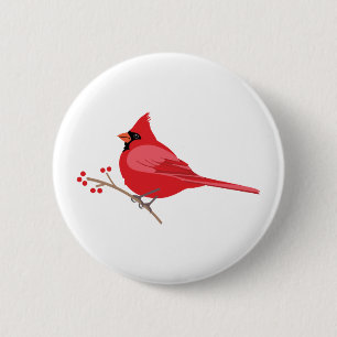 Northern Cardinal 6 Cm Round Badge