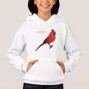 Northern cardinal bird cartoon illustration 