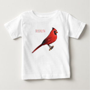 Northern cardinal bird cartoon illustration baby T-Shirt