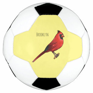 Northern cardinal bird cartoon illustration football