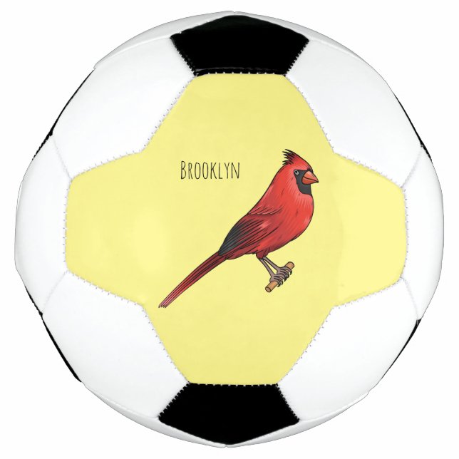 Northern cardinal bird cartoon illustration  football (Front)