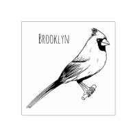 Northern cardinal bird cartoon illustration