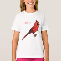 Northern cardinal bird cartoon illustration