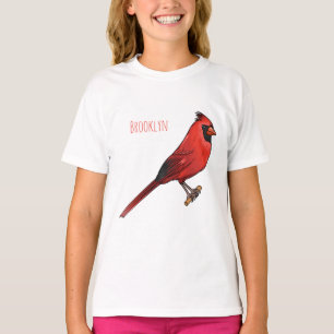 Northern cardinal bird cartoon illustration T-Shirt