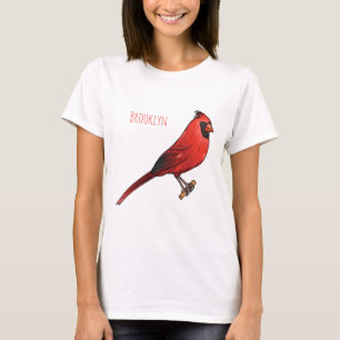 Northern cardinal bird cartoon illustration T-Shirt