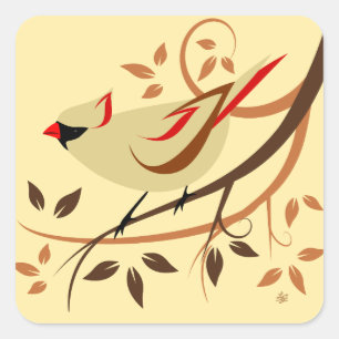 Northern Cardinal Bird Stickers