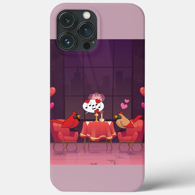 Northern Cardinal Birds Dinner Date Case-Mate iPhone Case (Back)