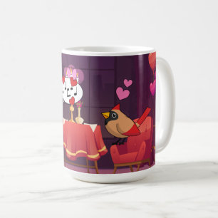 Northern Cardinal Birds Dinner Date Coffee Mug