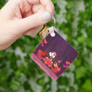 Northern Cardinal Birds Dinner Date Key Ring
