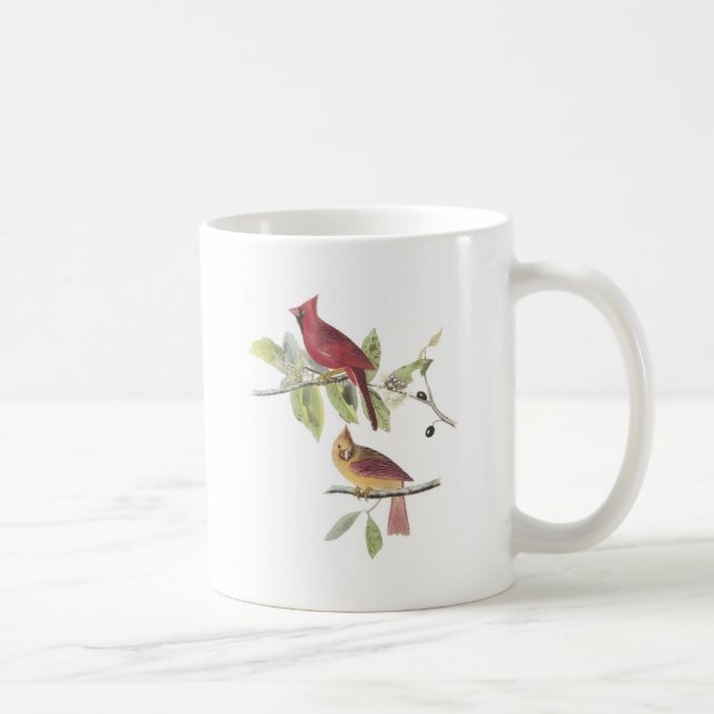Northern Cardinal by Audubon Coffee Mug (Right)