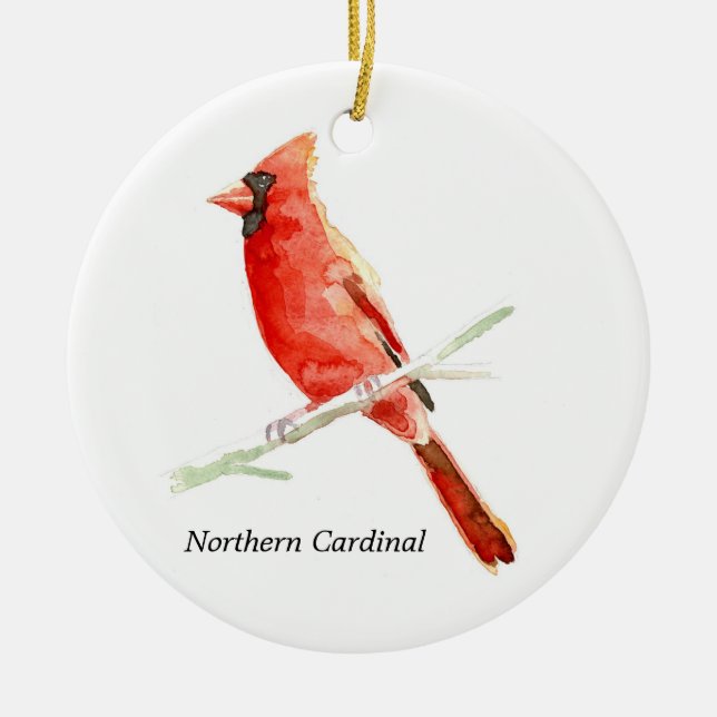 Northern Cardinal Ceramic Tree Decoration (Front)