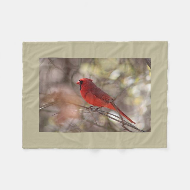 Northern cardinal fleece blanket (Front (Horizontal))