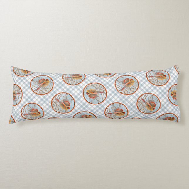 Northern Cardinal Flying in Snow Original Photo Body Cushion (Front)