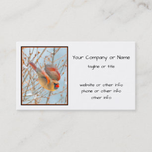 Northern Cardinal Flying - Original Photograph Business Card