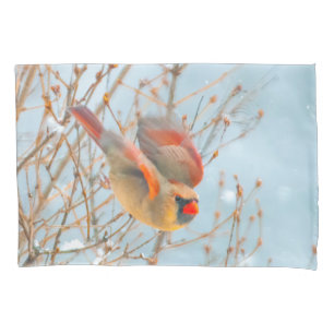 Northern Cardinal Flying - Original Photograph Pillowcase