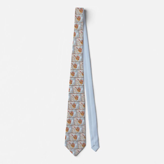 Northern Cardinal Flying - Original Photograph Tie (Front)