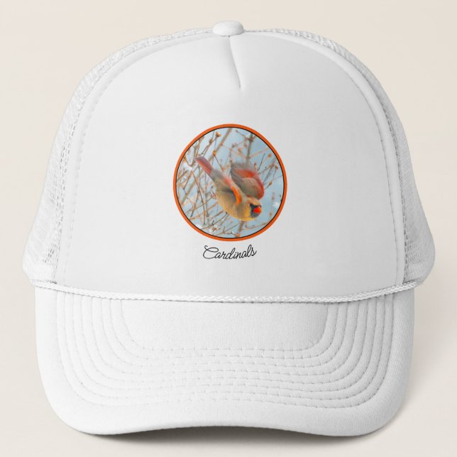 Northern Cardinal Flying - Original Photograph Trucker Hat (Front)