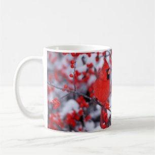 Northern Cardinal male, Winter, IL Coffee Mug
