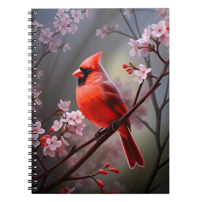Northern Cardinal Ohio Red Bird Art Notebook (Front)
