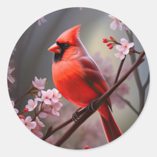Northern Cardinal Ohio Red Bird Stickers