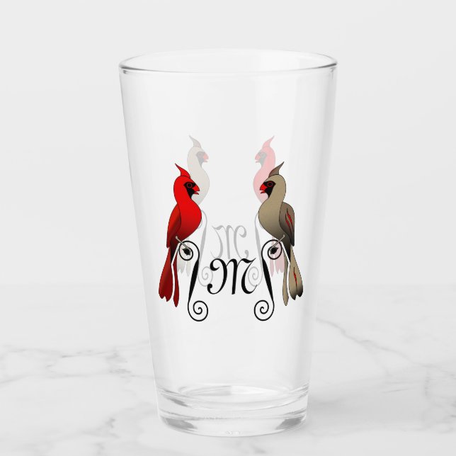 Northern Cardinal SongBird Glass (Front)