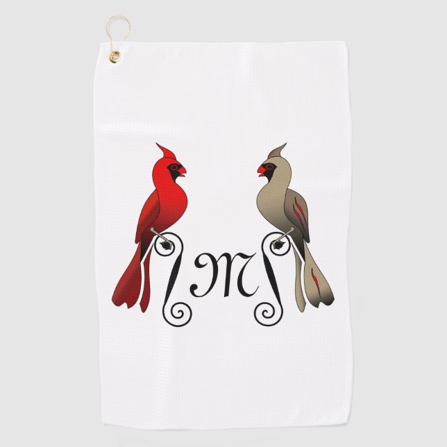 Northern Cardinal SongBird Golf Towel (Front)