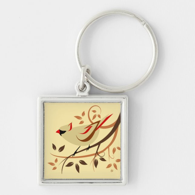 Northern Cardinal Songbird Key Ring (Front)