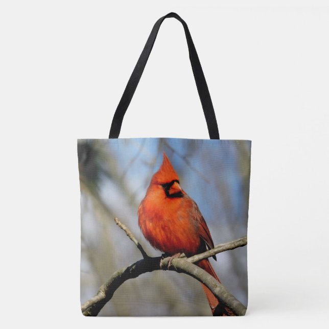 Northern Cardinal (Spring) Printed Tote Bag (Front)