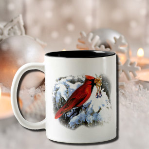northern cardinal Two-Tone coffee mug